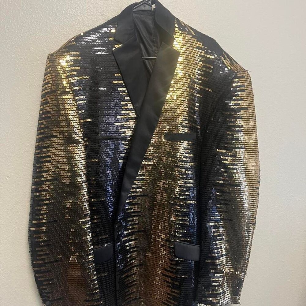 Unbranded Men's Gold and Black Tailored-jackets